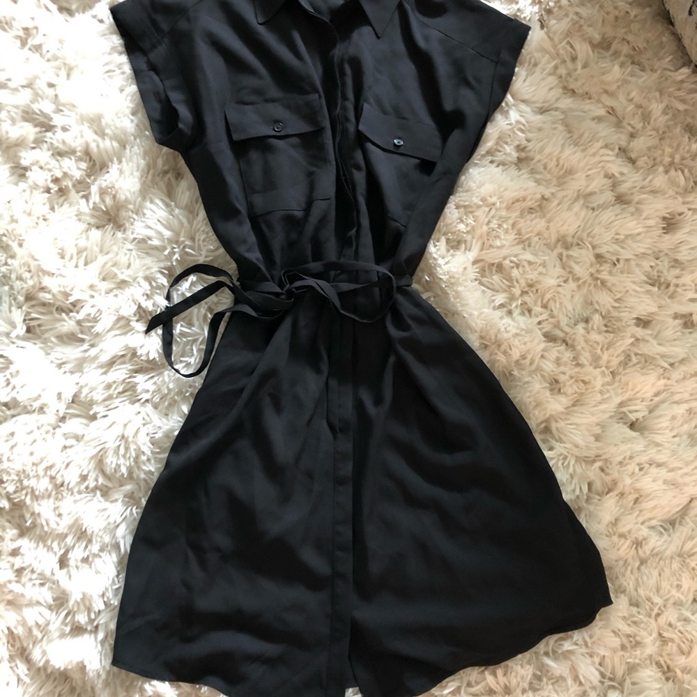 Black button down business dress from express